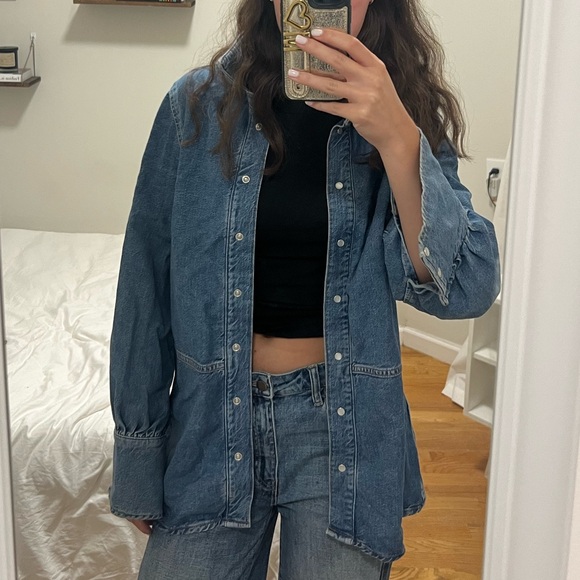 Ganni Denim Shirt - size 32 fits small/medium - Picture 3 of 3